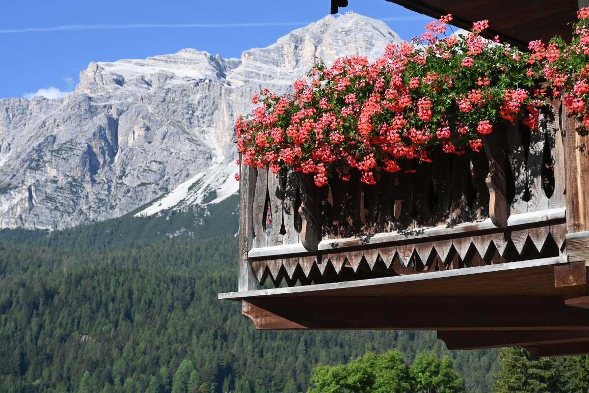 Spa di lusso a Cortina, ambiente moderno con grandi vetrate sulle Dolomiti innevate, persone che si rilassano tra sauna e piscina